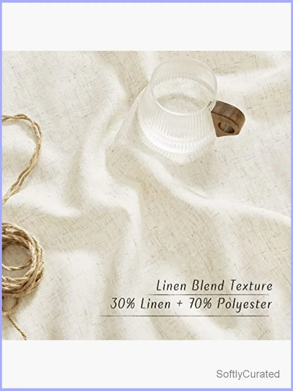 Linen Curtain Panels 84 inch Long Grommet Top Semi Sheer Light Filtering 2 Pack